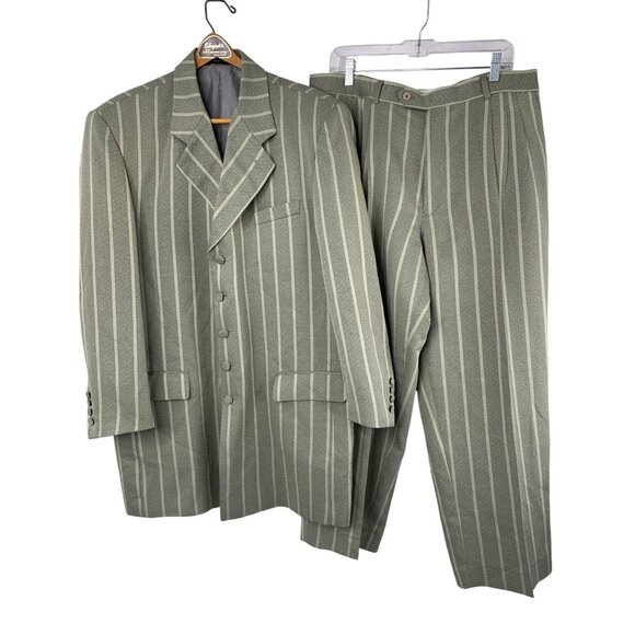 Men's Striped Gray Suit